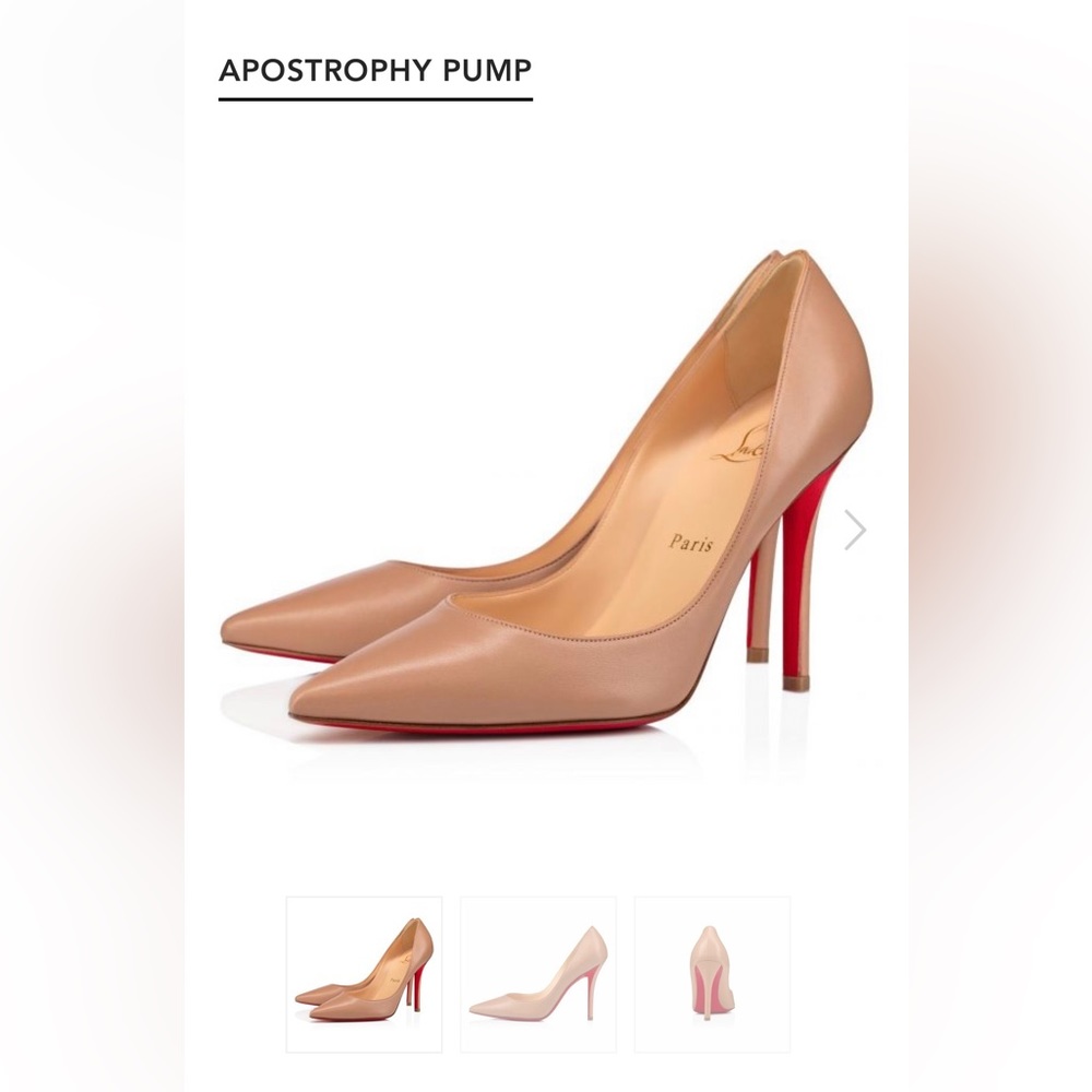Christian Louboutin Apostrophy 100 38 8B NWT NEW Nude kid leather RETAILS $965+